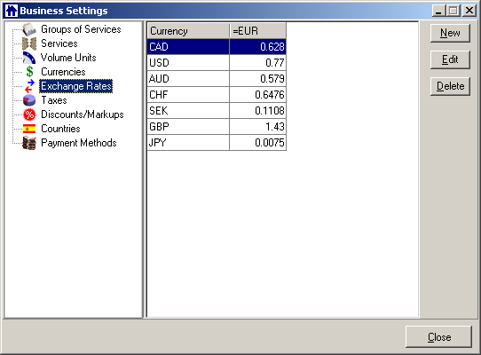 exchange rates